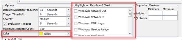 Advisory Conditions dashboard configuration example